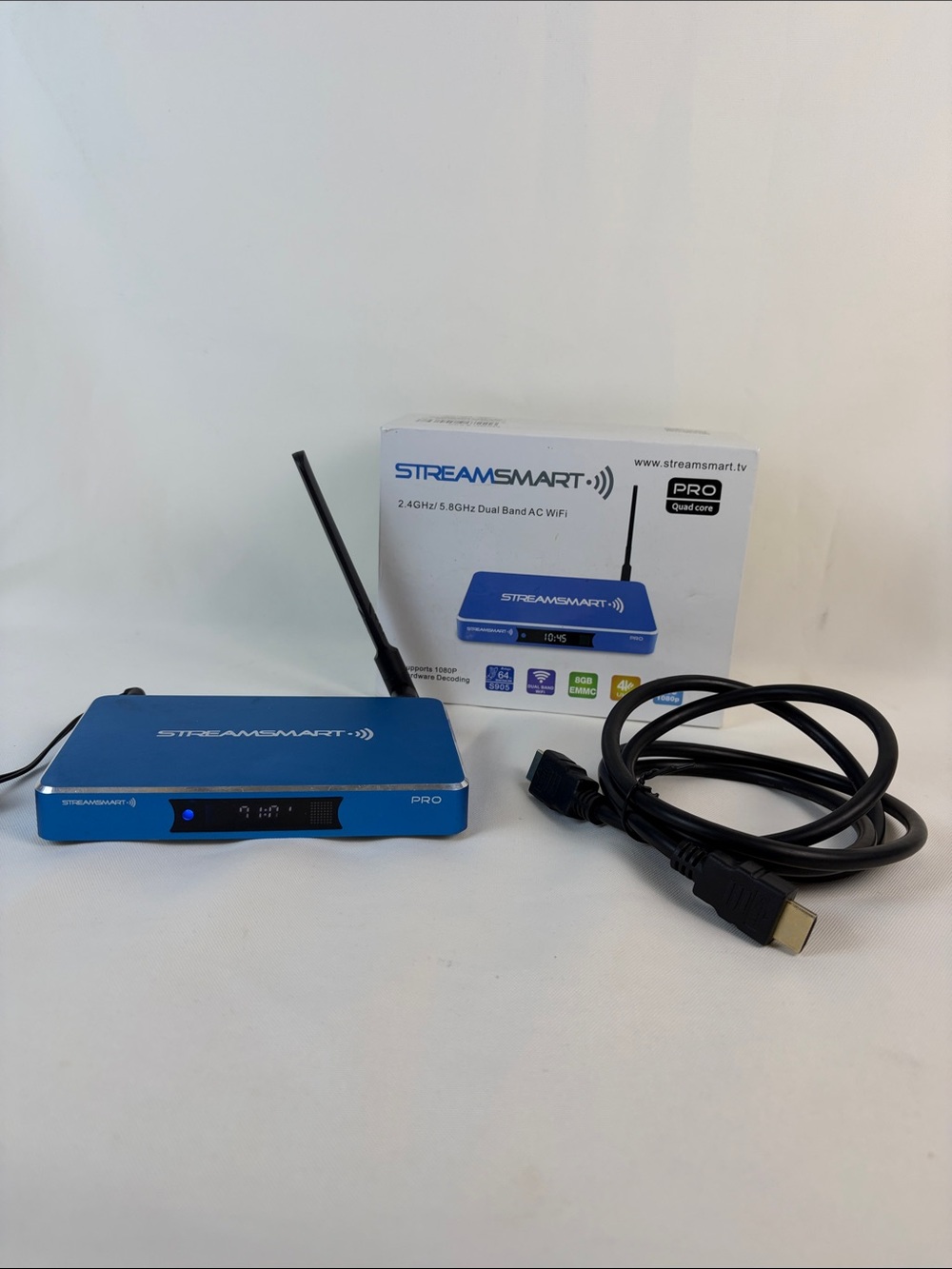 StreamSmart Pro Quad Core WiFi Media Android Streaming TV Box -No Remote Control